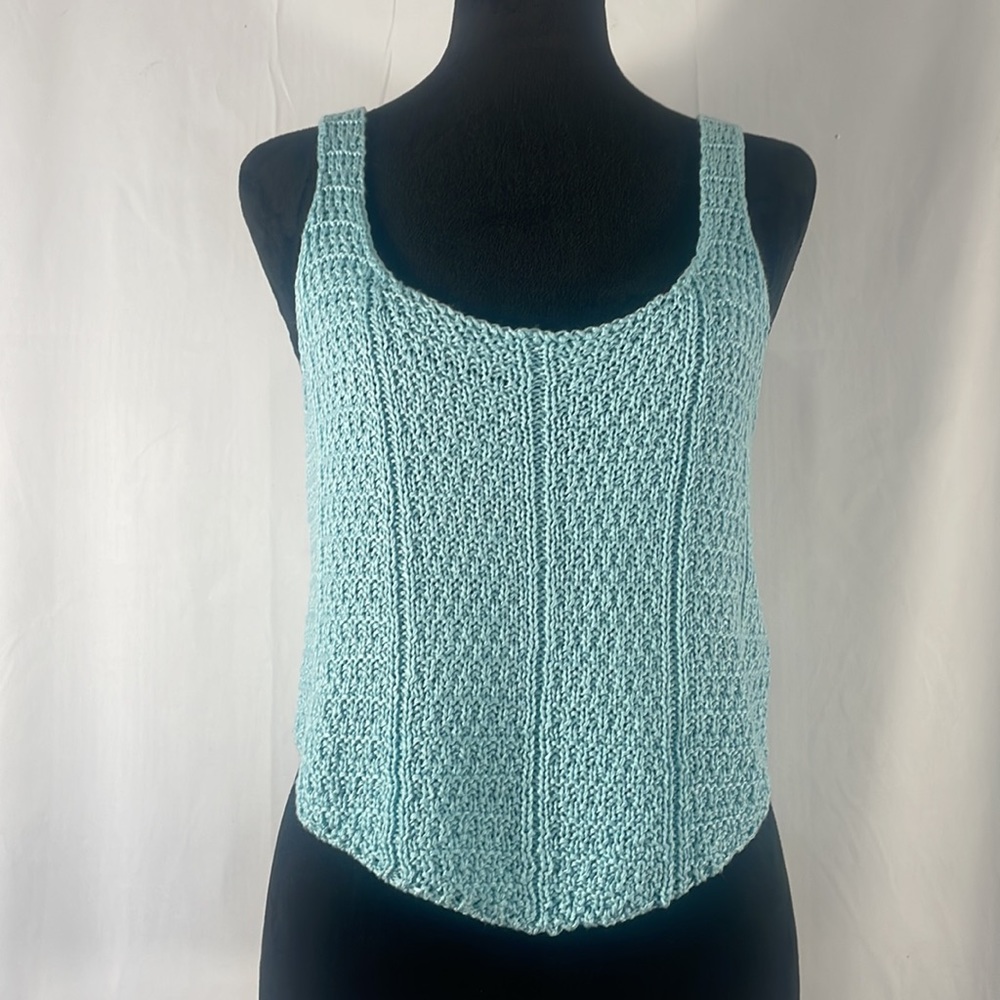 Cotton Candy, Sky Blue knit sweater, tank,light, large - Picture 2 of 7